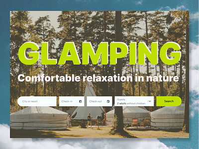 Search challenge dailyui dailyui022 design glamping nature relax search tourist ui web website