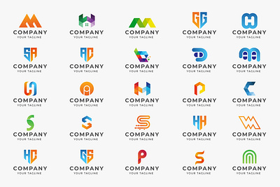 Modern Monogram Letter Logo Set icon