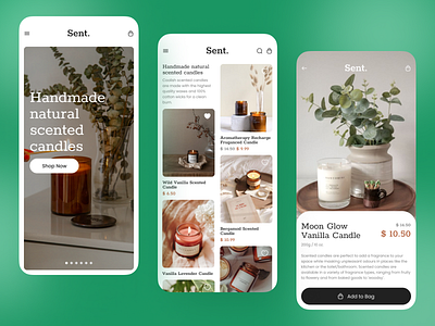 Scented Candles app candles app mobile app design new design scented candle mobile app ui design ux design