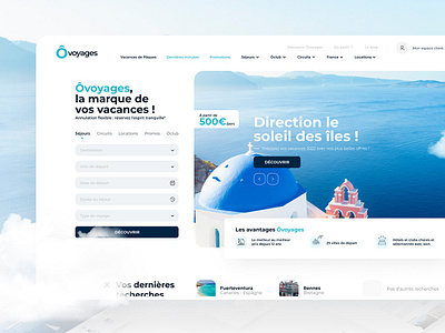 Ôvoyages - Full Website UI Redesign blue booking branding da design direction artistique flight fly hotel travel ui ui design voyage webdesign website