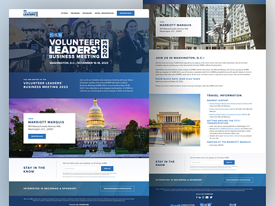 SHRM Volunteer Leaders' Business Meeting 2023 Conference Website conference design home page hr landing management modern ui ux volunteer