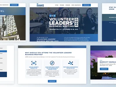 SHRM Volunteer Leaders' Business Meeting 2023 Second Look branding conference website design graphic design home page hr landing management modern ui ux web design
