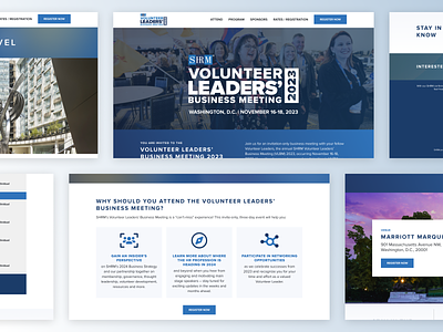 SHRM Volunteer Leaders' Business Meeting 2023 Second Look branding conference website design graphic design home page hr landing management modern ui ux web design