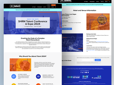 SHRM Talent 2024 Conference Website bold graphics branding conference website home page hr management landing modern talent ui ux