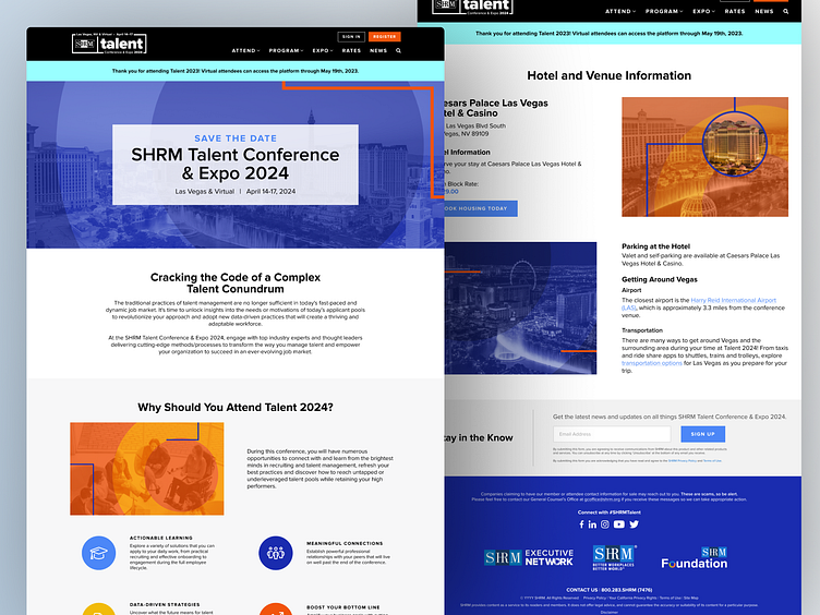 SHRM Talent 2024 Conference Website by Tyler Honeycutt on Dribbble