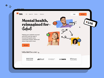 Mental Health Branding / Website depression education healthcare homepage mental health motion school wellness