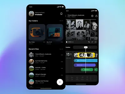 Video Editor Concept dark dark design dashboard editor minimal mobile app mobile app design panel platform tool ui uidesign video maker videoeditor videos
