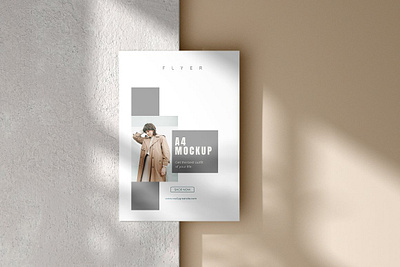 A4 FLYER MOCKUP WITH SHADOW #4 app branding design graphic design illustration logo typography ui ux vector