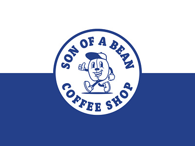 Son of a Bean logo branding cartoon coffee coffee shop illustration logo logomark mascot retro rubber hose shop small business toronto vector vintage