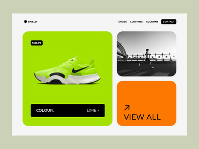 Animated concept landing page for a running shoe brand brand design homepage homepage design running brand running shoes shoes sports sports brand ui ux web design