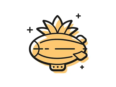 Zeppelin Pineapple Logo design flat flat design illus illustration logo pineapple ui vector yellow zeppelin