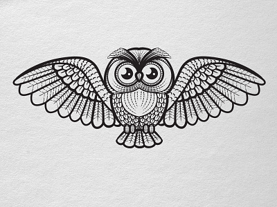 Owl Logo art branding character design graphic design illustration illustrator ink logo logotype mark mascot symbol tattoo vector
