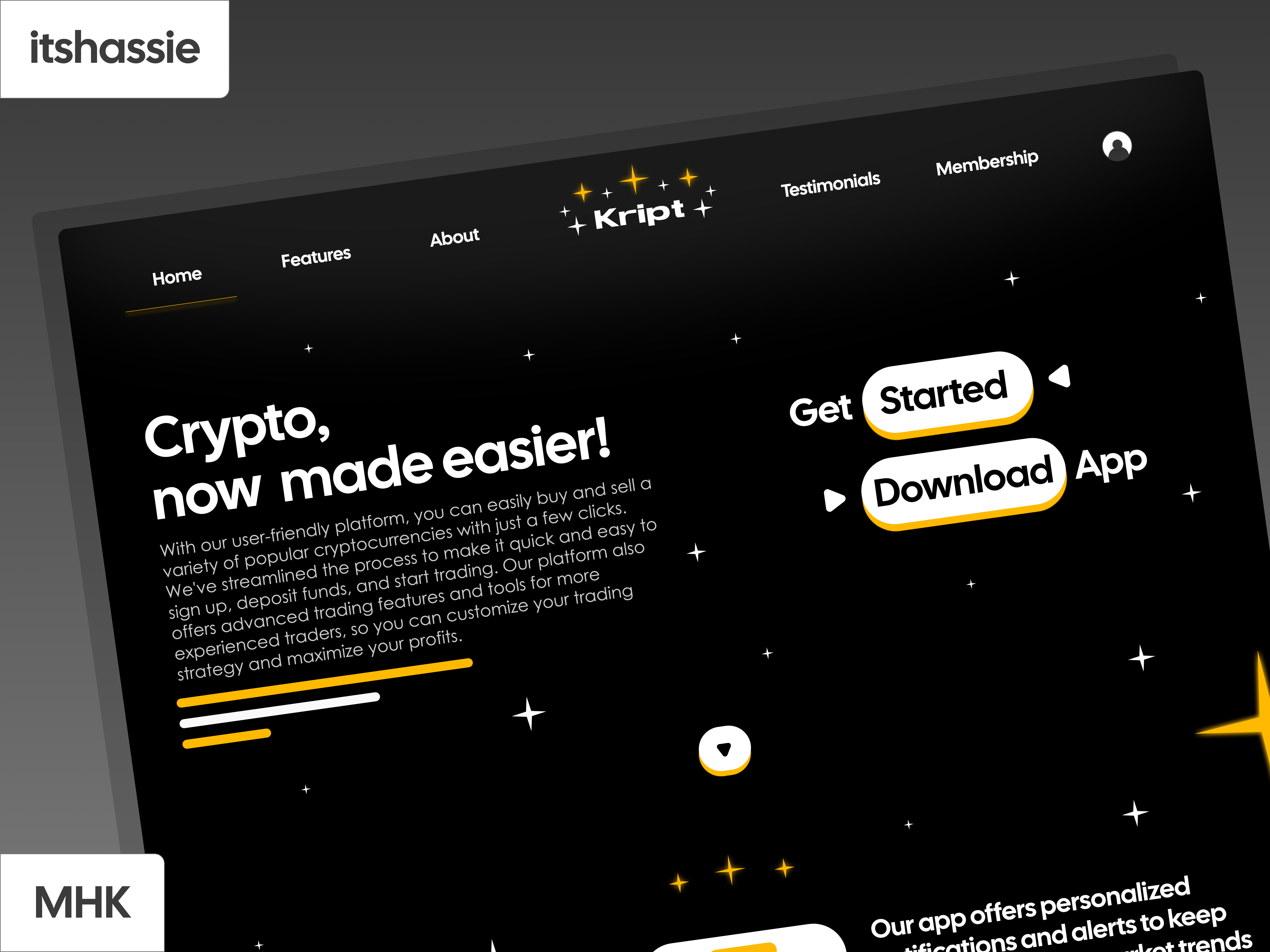 Kript - The Crypto Trading App's Website Design 3d android app app design app designer bitcoin branding crypto crypto app crypto website design graphic design illustration logo motion graphics trading trading app trading website ui ux