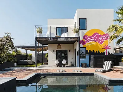 Mount Hope San Diego Mural airbnb airbnb mural hand lettering lettering lettering mural mural residential mural script