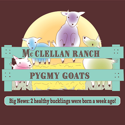 McClellan Ranch Pygmy Goats New Logo branding cartoon character drawing graphic design illustration logo