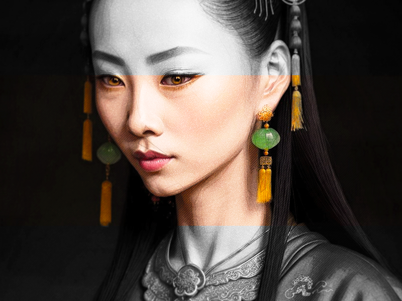 Jade dragon abstract art design illustration poster posterart