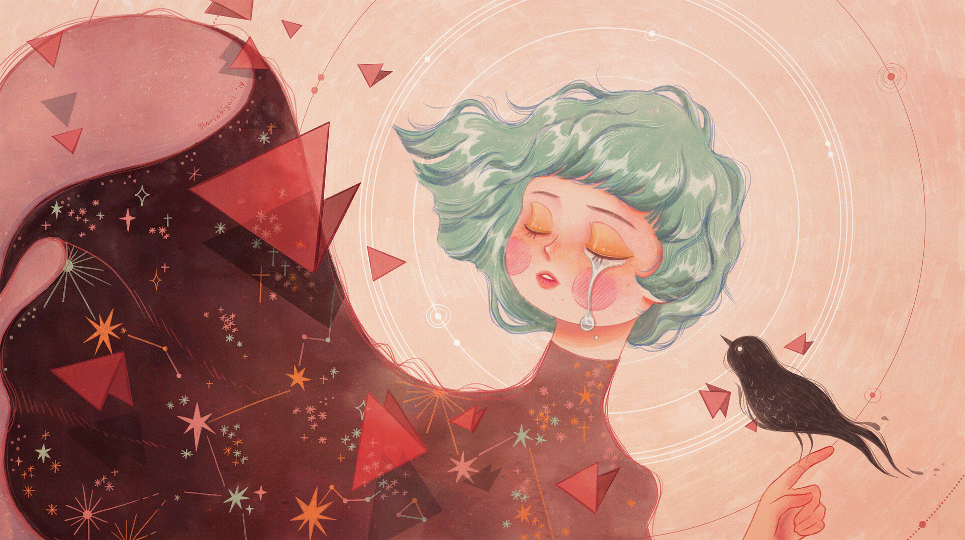 Gris Game Fan Art 💧 animation branding characterdesign conradroset design flat game girl gris grisgame illustration imagination magic minimal sad sorrow story vector world young