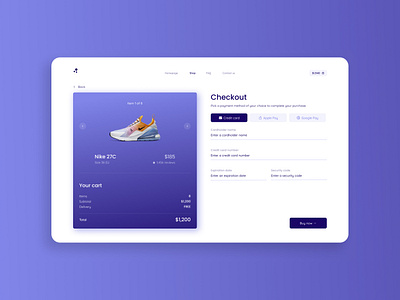 Day 02 - Credit card checkout 100 day ui challenge app cart checkout credit card credit card checkout design pay payment shop shopping ui
