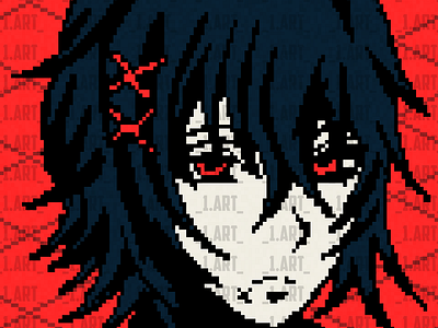 J U U Z O U - P I X E L A R T animation anime animepixelart app branding design fanart graphic design illustration juuzou kaneki logo pixelart tokyoghoul ui