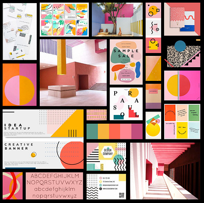 Moodboard: Vente App 3 branding collage memphis design moodboard pink theme ui design