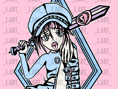 C R O N A - Y 2 K 2000s 3d animation anime app blackstar branding chibi crona deaththekid design fanart graphic design illustration kawaii kute maka souleater ui y2k