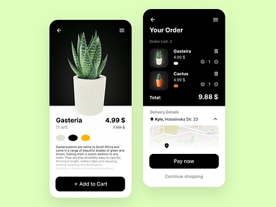 Plant store 046 app challenge daily ui 046 dailyui dailyui046 design e commerce ecommerce mobile plant plantstore sell shop store ui uiux website