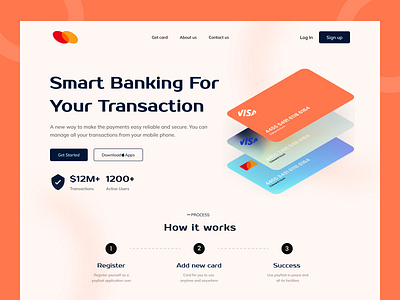 Online Bank Landing Page - Hero Section agency app banking branding design designer freelance graphic design hero section illustration landing page logo mobile online online landing ui ui ux web ui website