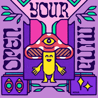 Open your Mind character design graphic design illustration mushroom