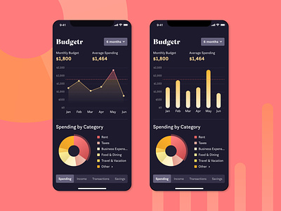 Financial App Mockup app budget budgeter chart data visualization data viz figma finance financial graph ui design