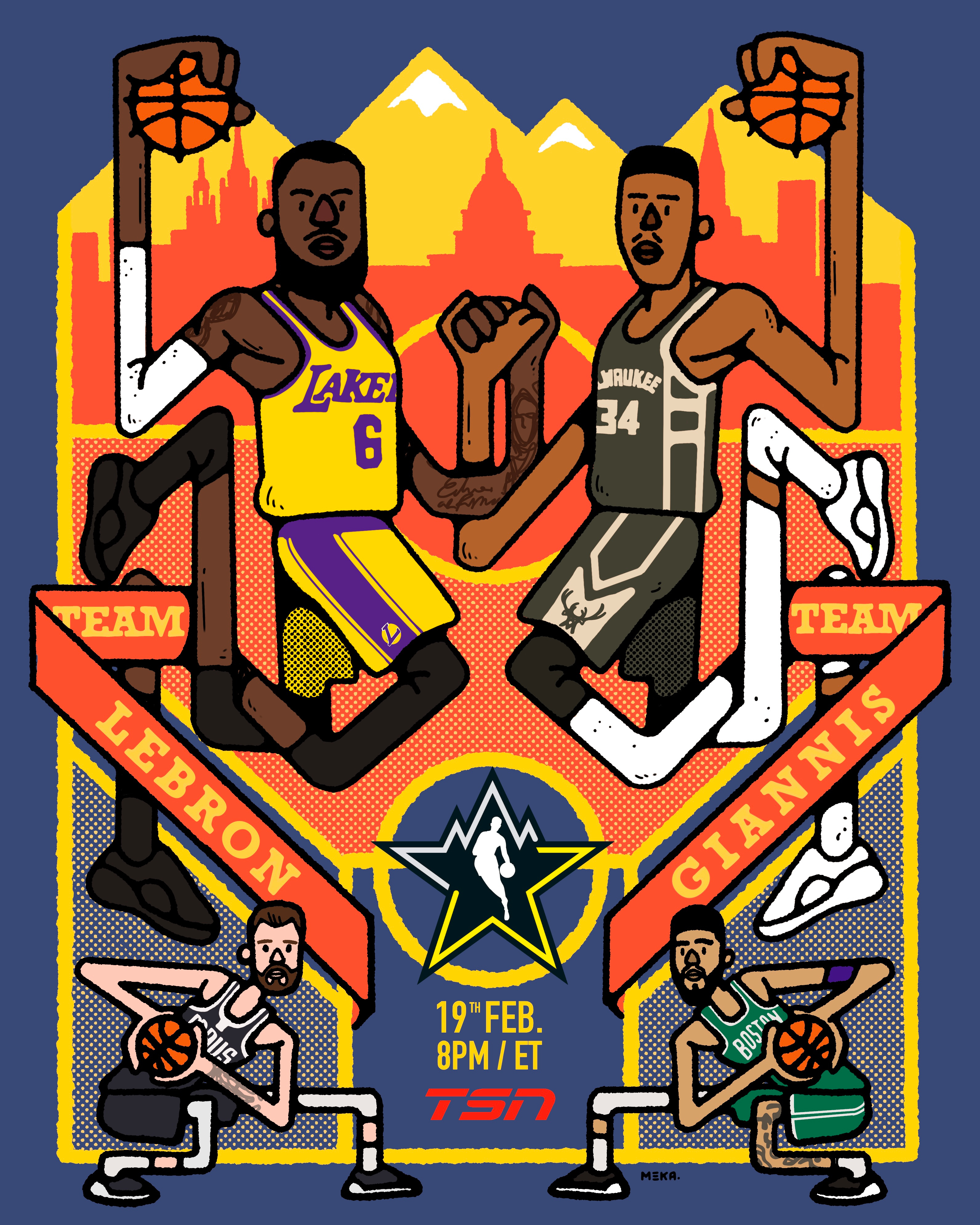 NBA All star GAME 2023 all star graphic design illustration nba