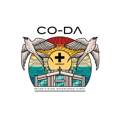 CO-DA Worship T-Shirt Design branding color theory graphic design illustration vector