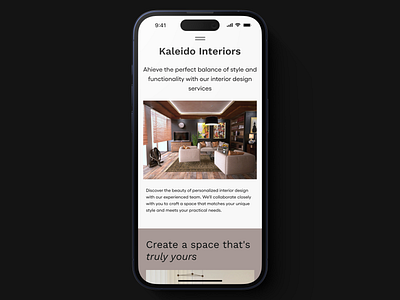 Kaleido Interiors UI clean creative design grid interaction design interior ios iphone layout minimal minimalist mobile modern ui ui design ui ux uiux user interface ux white space