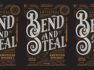 Whiskey Label bend steal label lettering whiskey