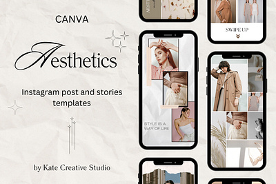 Social Media Templates Aesthetics Canva aesthetics art branding canva design insagram post social media story templates