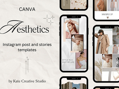 Social Media Templates Aesthetics Canva aesthetics art branding canva design insagram post social media story templates