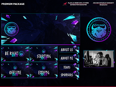 crystal based twitch overlay package branding design graphic design illustration layout logo streaming twitch twitch overlay ui vector