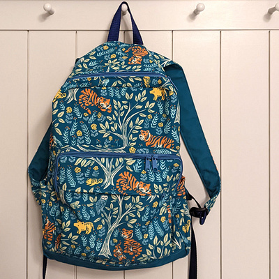 Tiger Forest Backpack! 🐯 backpack bag fabric handdrawn illustration pattern repeat pattern textiles tiger tigers