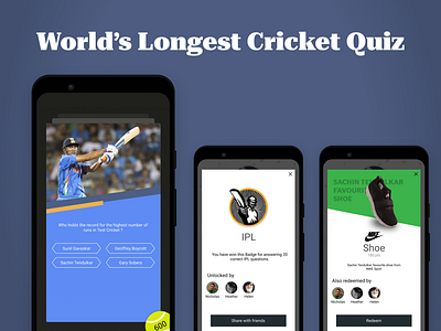 NotchUX > Never-ending Cricket Quiz - Mobile App illustration mobile ui mobile ux
