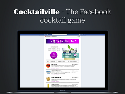 NotchUX > Cocktailville - The Facebook cocktail game app ui ux web app