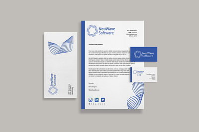 NeuWave Software - Identity Collateral brand identity business card envelope identity identity collateral indesign letterhead stationery stationery design