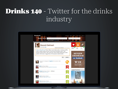 NotchUX > Drink140 - Twitter for the drinks industry app ui ux web app