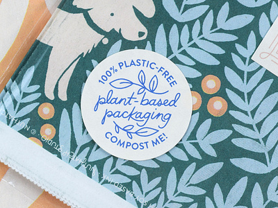 Plastic-free sticker! ✨ branding compostable design eco friendly handdrawn handlettering label lettering packaging sticker