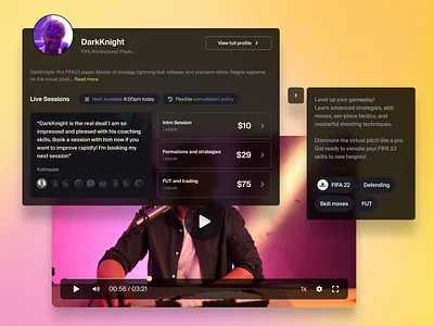 Video player component with "X-ray" feature gaming media media player player product design streaming ui ux video video player web design