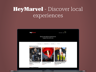 NotchUX > HeyMarvel - Book local experiences mobile ui ui ux web app