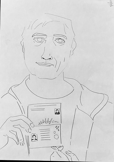 The lost passport illustration man passport pencil people