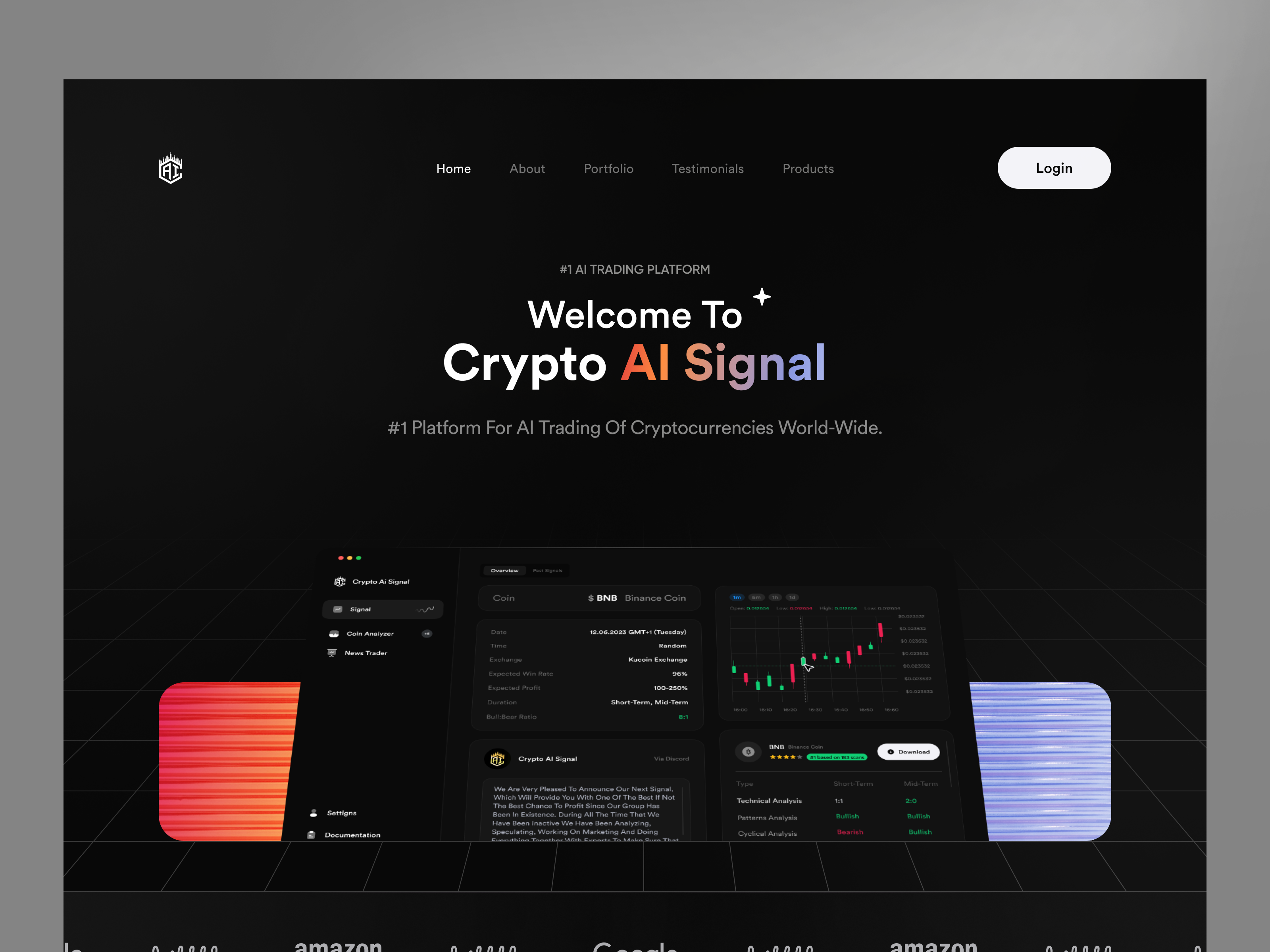 Crypto AI Signal Lanading UI by Armanize on Dribbble