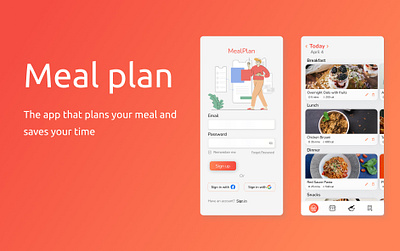 Mobile app - Weekly Meal planning app design figma gradient meal mobile smartmeals ui