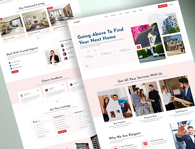 Real Estate Website Landing Page Exploration branding design graphic design homepage landing page logo modern real estate product design real estate real estate agent rental property trendy design typography ui uiux ux uxdesign vector web design website