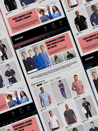 Scrtubs - E-commerce Website clothing doctor e commerce figma modern scrubs