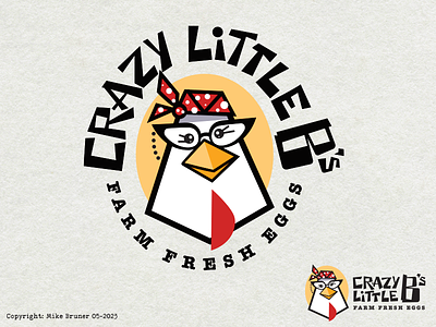 Crazy Little B's eggs branding chicken design wisely eggs farm food grocery illustration logo mike bruner